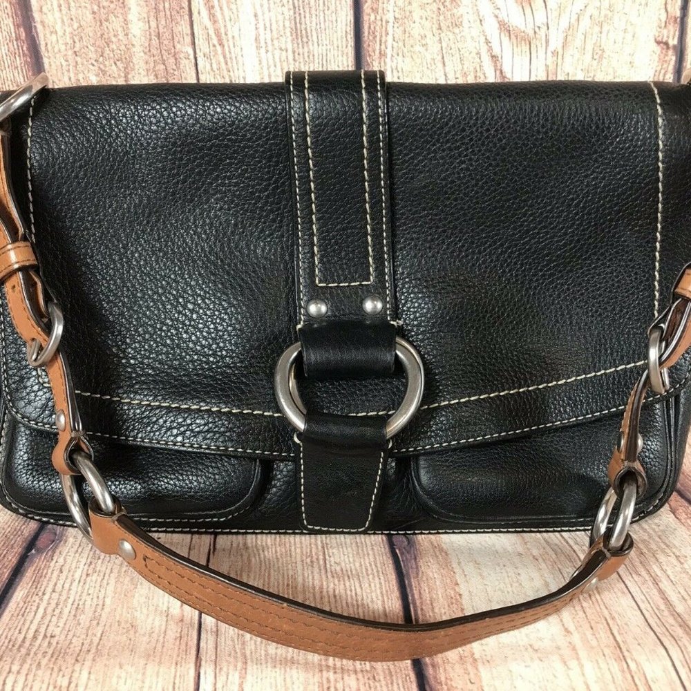 Black Leather Coach Shoulder Bag
